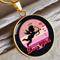 Girlfriend Gift Cupid Love Vibes Circle Necklace Stainless Steel or 18k Gold 18-22-Express Your Love Gifts