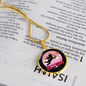 Girlfriend Gift Cupid Love Vibes Circle Necklace Stainless Steel or 18k Gold 18-22-Express Your Love Gifts