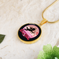 Girlfriend Gift Cupid Love Vibes Circle Necklace Stainless Steel or 18k Gold 18-22-Express Your Love Gifts