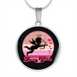 Girlfriend Gift Cupid Love Vibes Circle Necklace Stainless Steel or 18k Gold 18-22-Express Your Love Gifts