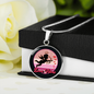 Girlfriend Gift Cupid Love Vibes Circle Necklace Stainless Steel or 18k Gold 18-22-Express Your Love Gifts