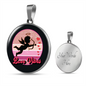 Girlfriend Gift Cupid Love Vibes Circle Necklace Stainless Steel or 18k Gold 18-22-Express Your Love Gifts