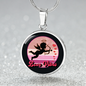 Girlfriend Gift Cupid Love Vibes Circle Necklace Stainless Steel or 18k Gold 18-22-Express Your Love Gifts