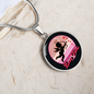 Girlfriend Gift Cupid Love Vibes Circle Necklace Stainless Steel or 18k Gold 18-22-Express Your Love Gifts