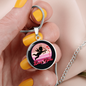 Girlfriend Gift Cupid Love Vibes Circle Necklace Stainless Steel or 18k Gold 18-22-Express Your Love Gifts