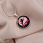 Girlfriend Gift Cupid Love Vibes Circle Necklace Stainless Steel or 18k Gold 18-22-Express Your Love Gifts