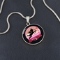 Girlfriend Gift Cupid Love Vibes Circle Necklace Stainless Steel or 18k Gold 18-22-Express Your Love Gifts