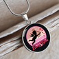 Girlfriend Gift Cupid Love Vibes Circle Necklace Stainless Steel or 18k Gold 18-22-Express Your Love Gifts
