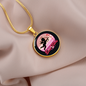 Girlfriend Gift Cupid Love Vibes Circle Necklace Stainless Steel or 18k Gold 18-22-Express Your Love Gifts