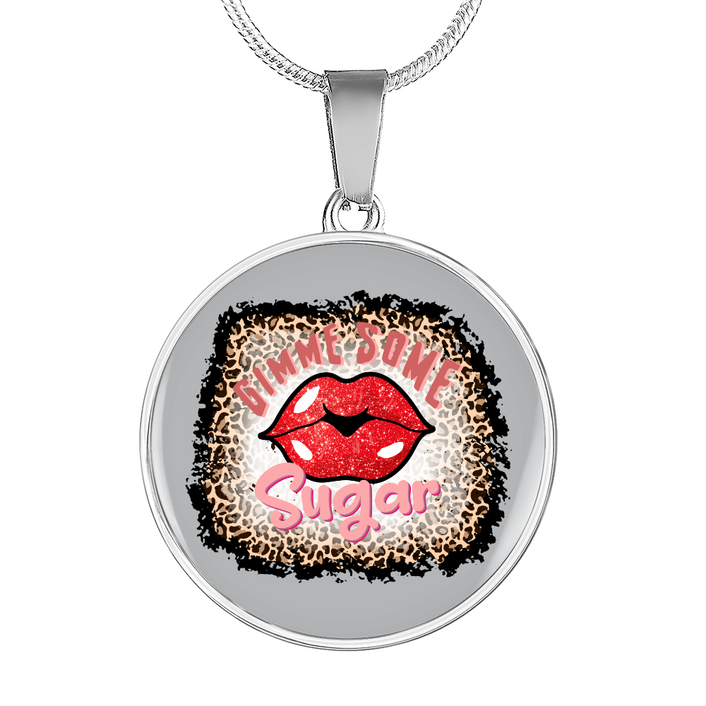 Girlfriend Gift Gimme Some Sugar Circle Necklace Stainless Steel or 18k Gold 18-22-Express Your Love Gifts