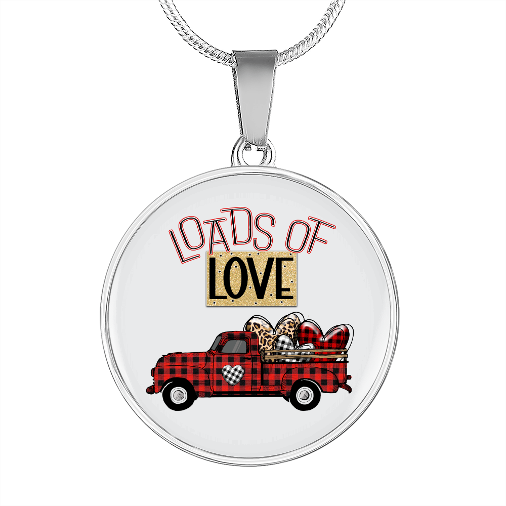 Girlfriend Gift Loads of Love Circle Necklace Stainless Steel or 18k Gold 18-22"-Express Your Love Gifts
