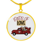 Girlfriend Gift Loads of Love Circle Necklace Stainless Steel or 18k Gold 18-22"-Express Your Love Gifts