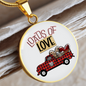 Girlfriend Gift Loads of Love Circle Necklace Stainless Steel or 18k Gold 18-22"-Express Your Love Gifts