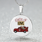 Girlfriend Gift Loads of Love Circle Necklace Stainless Steel or 18k Gold 18-22"-Express Your Love Gifts