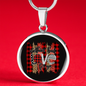Girlfriend Gift Love for Ya Circle Necklace Stainless Steel or 18k Gold 18-22-Express Your Love Gifts