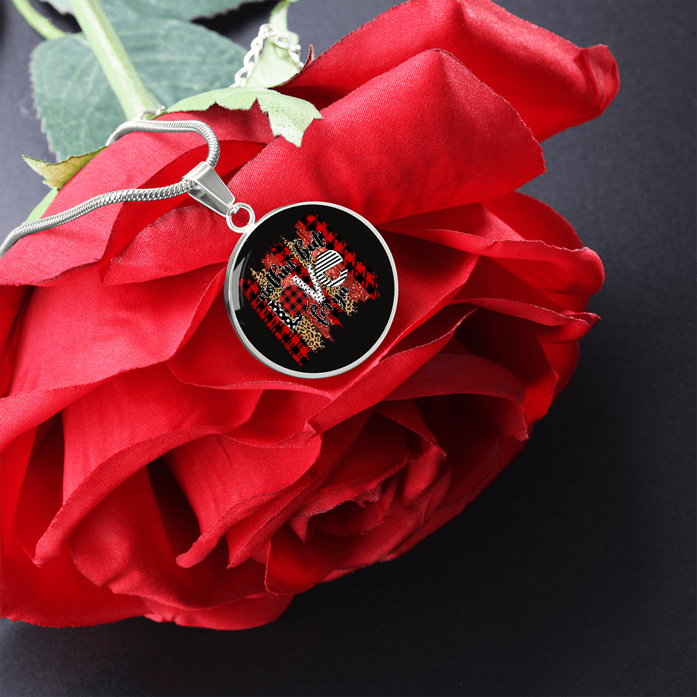 Girlfriend Gift Love for Ya Circle Necklace Stainless Steel or 18k Gold 18-22-Express Your Love Gifts