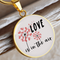Girlfriend Gift Love in the Air Circle Necklace Stainless Steel or 18k Gold 18-22-Express Your Love Gifts