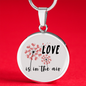 Girlfriend Gift Love in the Air Circle Necklace Stainless Steel or 18k Gold 18-22-Express Your Love Gifts