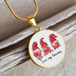 Girlfriend Gift Love My Gnomies Circle Necklace Stainless Steel or 18k Gold 18-22-Express Your Love Gifts