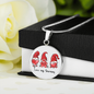 Girlfriend Gift Love My Gnomies Circle Necklace Stainless Steel or 18k Gold 18-22-Express Your Love Gifts