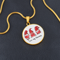Girlfriend Gift Love My Gnomies Circle Necklace Stainless Steel or 18k Gold 18-22-Express Your Love Gifts