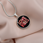 Girlfriend Gift Love Vibes Circle Necklace Stainless Steel or 18k Gold 18-22-Express Your Love Gifts