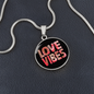 Girlfriend Gift Love Vibes Circle Necklace Stainless Steel or 18k Gold 18-22-Express Your Love Gifts