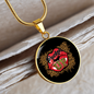 Girlfriend Gift Pucker Up Circle Necklace Stainless Steel or 18k Gold 18-22-Express Your Love Gifts