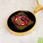 Girlfriend Gift Pucker Up Circle Necklace Stainless Steel or 18k Gold 18-22-Express Your Love Gifts