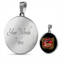 Girlfriend Gift Pucker Up Circle Necklace Stainless Steel or 18k Gold 18-22-Express Your Love Gifts