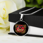 Girlfriend Gift Pucker Up Circle Necklace Stainless Steel or 18k Gold 18-22-Express Your Love Gifts