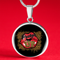 Girlfriend Gift Pucker Up Circle Necklace Stainless Steel or 18k Gold 18-22-Express Your Love Gifts