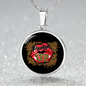 Girlfriend Gift Pucker Up Circle Necklace Stainless Steel or 18k Gold 18-22-Express Your Love Gifts