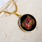 Girlfriend Gift Pucker Up Circle Necklace Stainless Steel or 18k Gold 18-22-Express Your Love Gifts