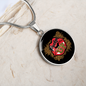 Girlfriend Gift Pucker Up Circle Necklace Stainless Steel or 18k Gold 18-22-Express Your Love Gifts