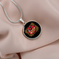 Girlfriend Gift Pucker Up Circle Necklace Stainless Steel or 18k Gold 18-22-Express Your Love Gifts