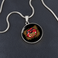Girlfriend Gift Pucker Up Circle Necklace Stainless Steel or 18k Gold 18-22-Express Your Love Gifts