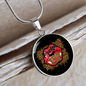 Girlfriend Gift Pucker Up Circle Necklace Stainless Steel or 18k Gold 18-22-Express Your Love Gifts