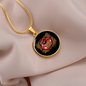 Girlfriend Gift Pucker Up Circle Necklace Stainless Steel or 18k Gold 18-22-Express Your Love Gifts