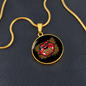 Girlfriend Gift Pucker Up Circle Necklace Stainless Steel or 18k Gold 18-22-Express Your Love Gifts