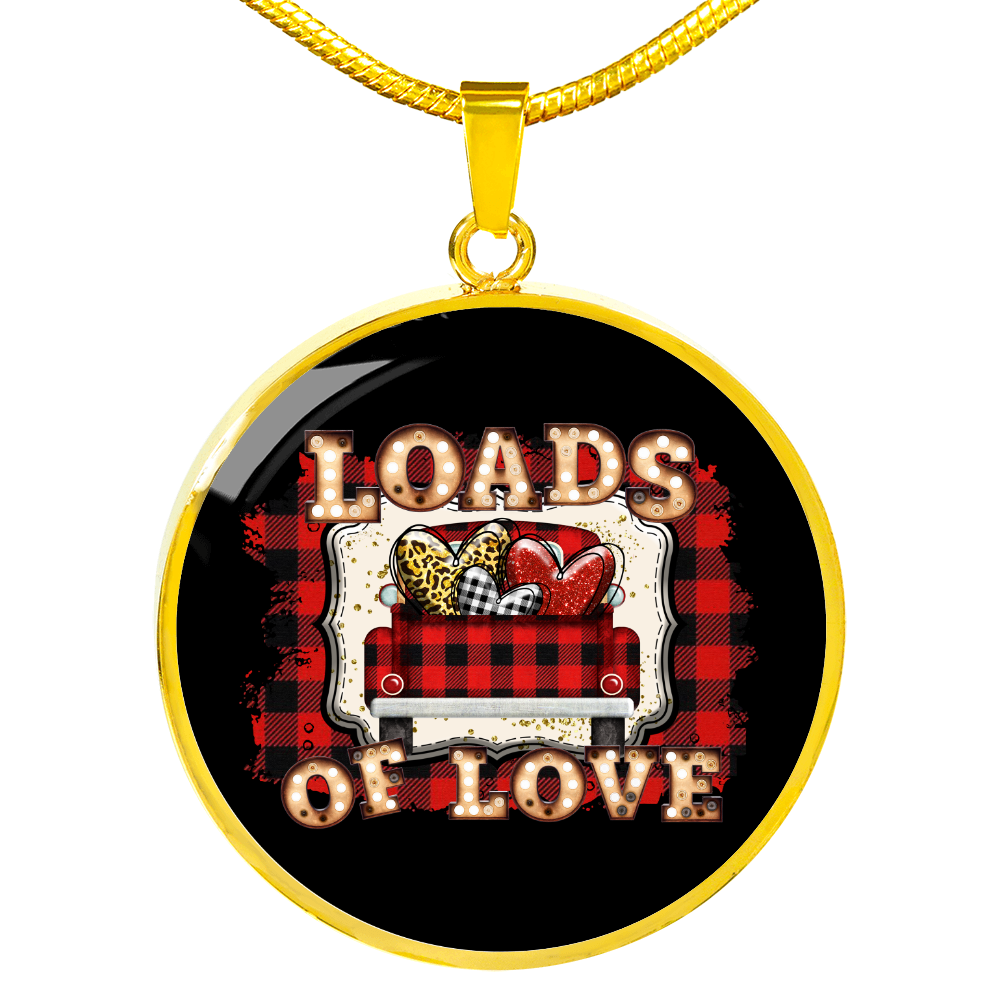 Girlfriend Gift Truck Loads of Love Circle Necklace Stainless Steel or 18k Gold 18-22-Express Your Love Gifts