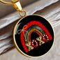 Girlfriend Gift XOXO Rainbow Circle Necklace Stainless Steel or 18k Gold 18-22-Express Your Love Gifts