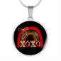 Girlfriend Gift XOXO Rainbow Circle Necklace Stainless Steel or 18k Gold 18-22-Express Your Love Gifts