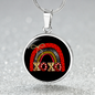 Girlfriend Gift XOXO Rainbow Circle Necklace Stainless Steel or 18k Gold 18-22-Express Your Love Gifts