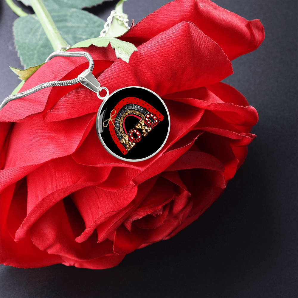 Girlfriend Gift XOXO Rainbow Circle Necklace Stainless Steel or 18k Gold 18-22-Express Your Love Gifts
