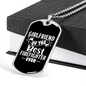 Girlfriend Of Best Firefighter Gift Stainless Steel or 18k Gold Dog Tag 24" Chain-Express Your Love Gifts