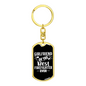 Girlfriend Of Best Firefighter Keychain Stainless Steel or 18k Gold Dog Tag Keyring-Express Your Love Gifts