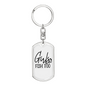 Girls Fish Too Fishing Keychain Stainless Steel or 18k Gold Dog Tag Keyring-Express Your Love Gifts