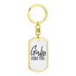 Girls Fish Too Fishing Keychain Stainless Steel or 18k Gold Dog Tag Keyring-Express Your Love Gifts