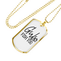 Girls Fish Too Fishing Necklace Stainless Steel or 18k Gold Dog Tag 24" Chain-Express Your Love Gifts
